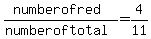 %28number+of+red%29%2F%28number+of+total%29+=+4%2F11