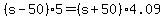 %28s+-+50%29%2A5+=+%28s+%2B+50%29%2A4.09