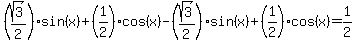 %28sqrt%283%29%2F2%29sin%28x%29%2B%281%2F2%29cos%28x%29-%28sqrt%283%29%2F2%29sin%28x%29%2B%281%2F2%29cos%28x%29=1%2F2