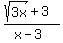 %28sqrt%283x%29+%2B+3%29%2F%28x+-+3%29
