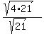 %28sqrt%284%2A21%29%29%2F%28sqrt%2821%29%29