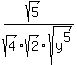 %28sqrt%285%29%29%2Fsqrt%284%29sqrt%282%29sqrt%28y%5E5%29%29