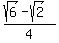 %28sqrt%286%29+-+sqrt%282%29%29%2F4