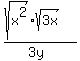 %28sqrt%28x%5E2%29%2Asqrt%283x%29+%29%2F%283y%29+
