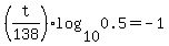 %28t%2F138%29%2Alog%2810%2C0.5%29+=+-1
