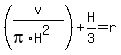 %28v%2F%28pi%2AH%5E2%29%29%2BH%2F3=r