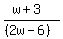 %28w%2B3%29%2F%28%282w-6%29%29
