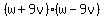 %28w%2B9v%29%28w-9v%29