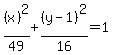 %28x%29%5E2%2F49+%2B+%28y+-+1%29%5E2%2F16+=+1