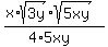 %28x%2Asqrt%283y%29%2Asqrt%285xy%29%29%2F%284%2A5xy%29