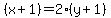 %28x%2B1%29+=+2%28y%2B1%29