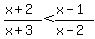 %28x%2B2%29%2F%28x%2B3%29+%3C+%28x-1%29%2F%28x-2%29