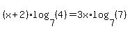 %28x%2B2%29log%287%2C+%284%29%29+=+3x%2Alog%287%2C+%287%29%29