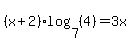 %28x%2B2%29log%287%2C+%284%29%29+=+3x