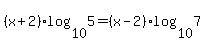 %28x%2B2%29log+%2810%2C5%29=%28x-2%29log+%28+10%2C7%29