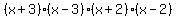 (x+3)(x-3)(x+2)(x-2)