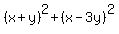 (x+y)^2+(x-3y)^2