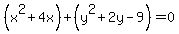 %28x%5E2+%2B+4x%29+%2B+%28y%5E2+%2B+2y+-+9%29+=+0