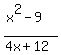 (x^2-9)/(4x+12)