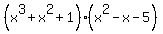 %28x%5E3%2Bx%5E2%2B1%29%28x%5E2-x-5%29