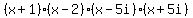 %28x+%2B+1%29%28x+-+2%29%28x+-+5i%29%28x+%2B5i%29