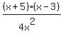 %28x+%2B+5%29%28x+-+3%29%2F%284x%5E2%29