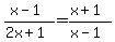 %28x+-+1%29%2F%282x+%2B+1%29+=+%28x+%2B+1%29%2F%28x+-+1%29