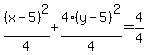 %28x+-+5%29%5E2%2F4+%2B+4%28y+-+5%29%5E2%2F4+=+4%2F4