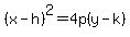 %28x+-+h%29%5E2+=+4p%28y-k%29