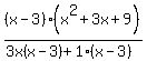 %28x-3%29%28x%5E2%2B3x%2B9%29%2F%283x%28x-3%29%2B1%28x-3%29%29