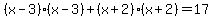 %28x-3%29%28x-3%29+%2B+%28x%2B2%29%28x%2B2%29=17
