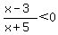 %28x-3%29%2F%28x%2B5%29+%3C0+