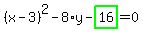 %28x-3%29%5E2-8%2Ay-highlight_green%28+16+%29=0