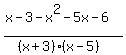 %28x-3-x%5E2-5x-6%29%2F%28%28x%2B3%29%28x-5%29%29%29