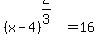 %28x-4%29%5E%282%2F3%29+=+16