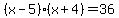 %28x-5%29%28x%2B4%29+=+36