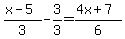 (x-5)/3-3/3=(4x+7)/6