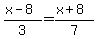 %28x-8%29%2F3=%28x%2B8%29%2F7