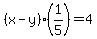 %28x-y%29%281%2F5%29+=+4