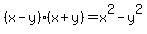 %28x-y%29%28x%2By%29+=+x%5E2-y%5E2