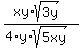 %28xy%2Asqrt%283y%29%29%2F%284%2Ay%2Asqrt%285xy%29%29