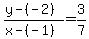 %28y+-+%28-2%29%29+%2F+%28x+-+%28-1%29%29+=+3%2F7