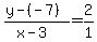 %28y+-+%28-7%29%29+%2F+%28x+-+3%29+=+2+%2F+1