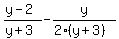 %28y-2%29%2F%28y%2B3%29-y%2F%282%28y%2B3%29%29