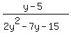 %28y-5%29%2F%282y%5E2+-+7y+-+15%29