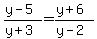 %28y-5%29%2F%28y%2B3%29=%28y%2B6%29%2F%28y-2%29