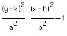 %28y-k%29%5E2%2Fa%5E2+-+%28x-h%29%5E2%2Fb%5E2+=+1
