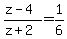 %28z-4%29%2F%28z%2B2%29=1%2F6