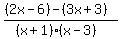 +%28%282x-6%29-%283x%2B3%29%29%2F%28%28x%2B1%29%28x-3%29%29
