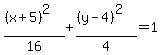 +%28%28x%2B5%29%5E2%29%2F16+%2B+%28%28y-4%29%5E2%29%2F4+=+1